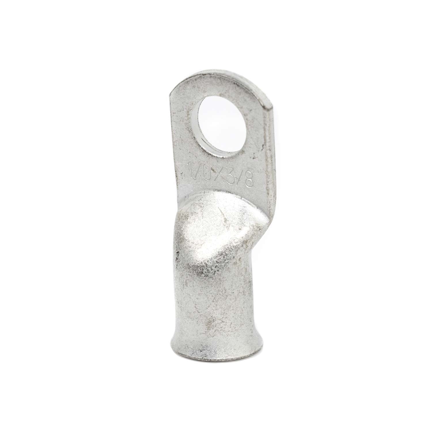 One 1/0-3/8" Tinned Copper Lug