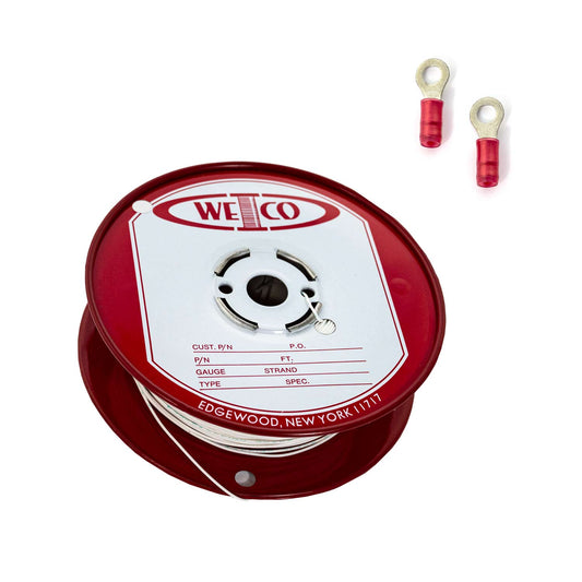 22 AWG Wire with two Mini Ring Lugs