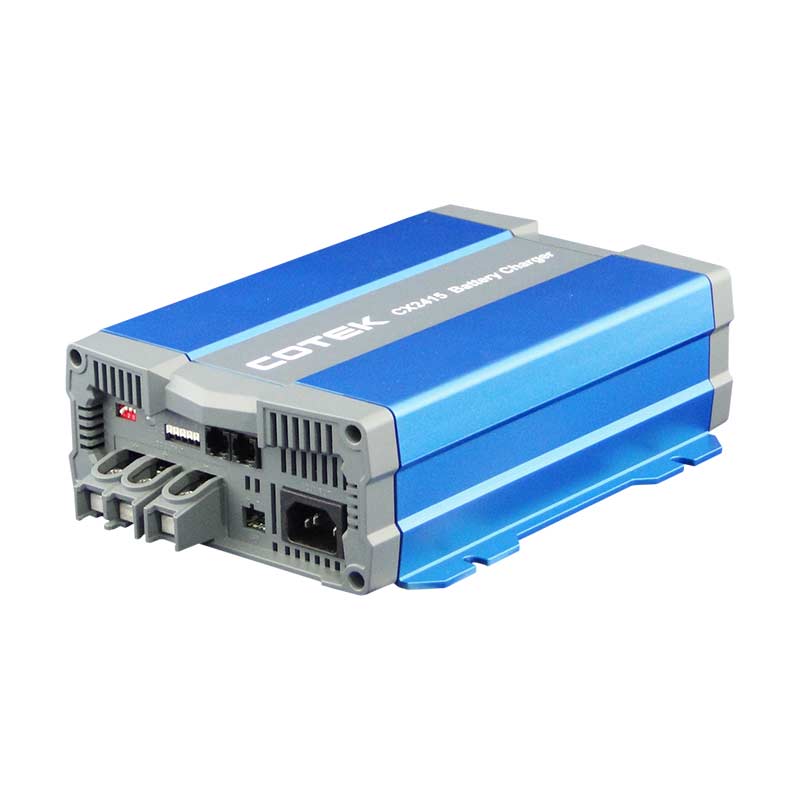 Angled Front View Cotek CX2415 115V To 28.8V, 15A, 3-Stage Battery Charger