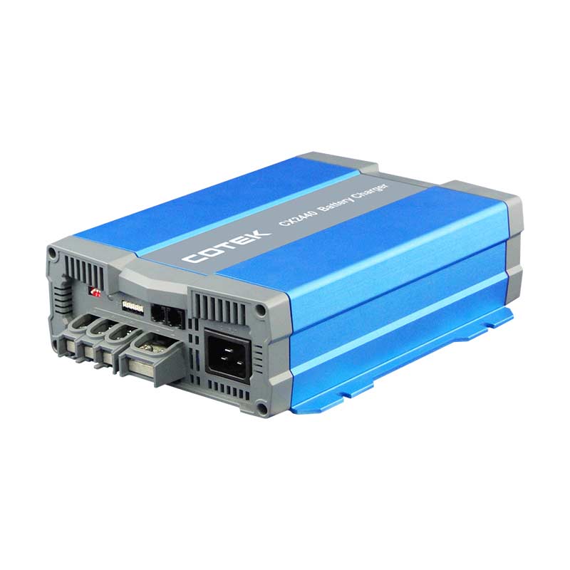 Angled Front View Cotek CX2440 115V To 28.8V, 40A, UL Certified. 3-Stage Battey Charger