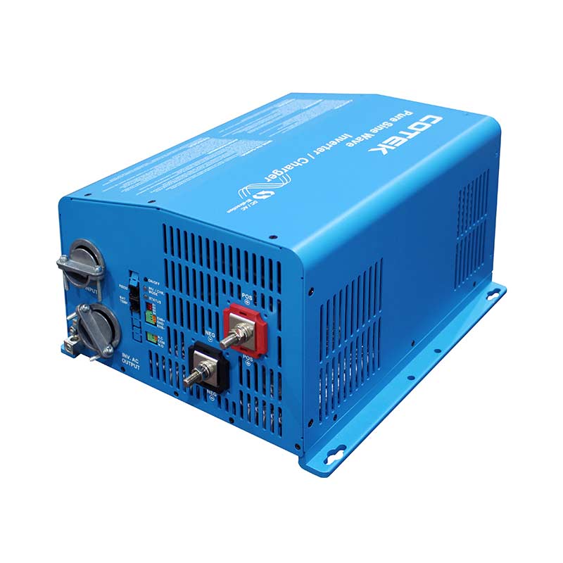 Angled Front View Cotek SL3000 115V To 12V, 3000W, 125A Charger, UL Certified, Bi-Directional Inverter/Charger