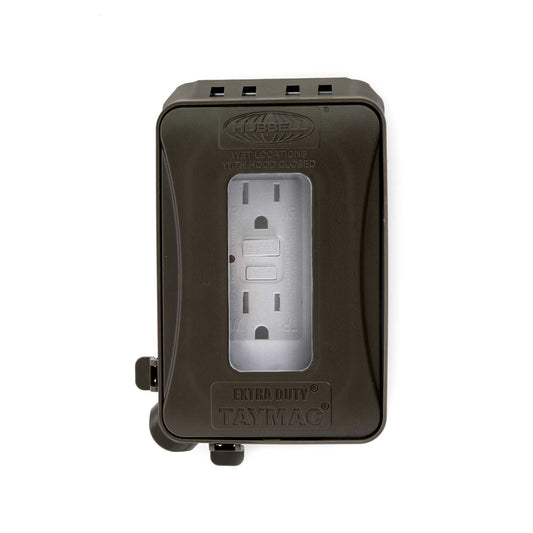 Tay-Mac 450Z 1G Weatherproof Expandable Outlet and Cover Engineering Solution Brown Outdoor Electrical