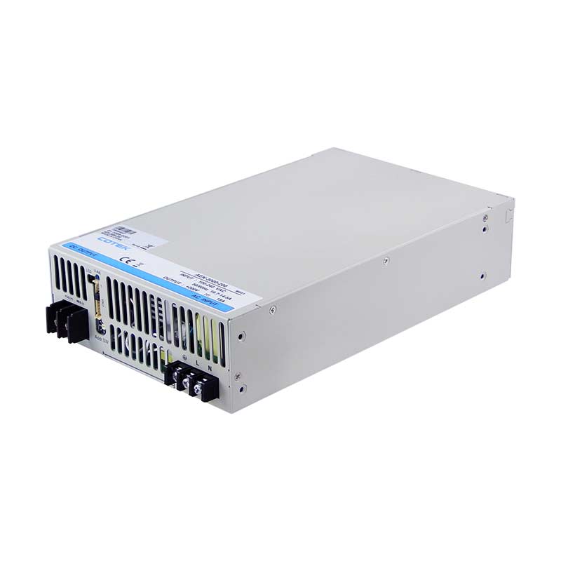 Angled Front View Cotek AEK3000-HV, 90-264VAC to 150V up to 400V, (3000W) Switching Power Mode Supply